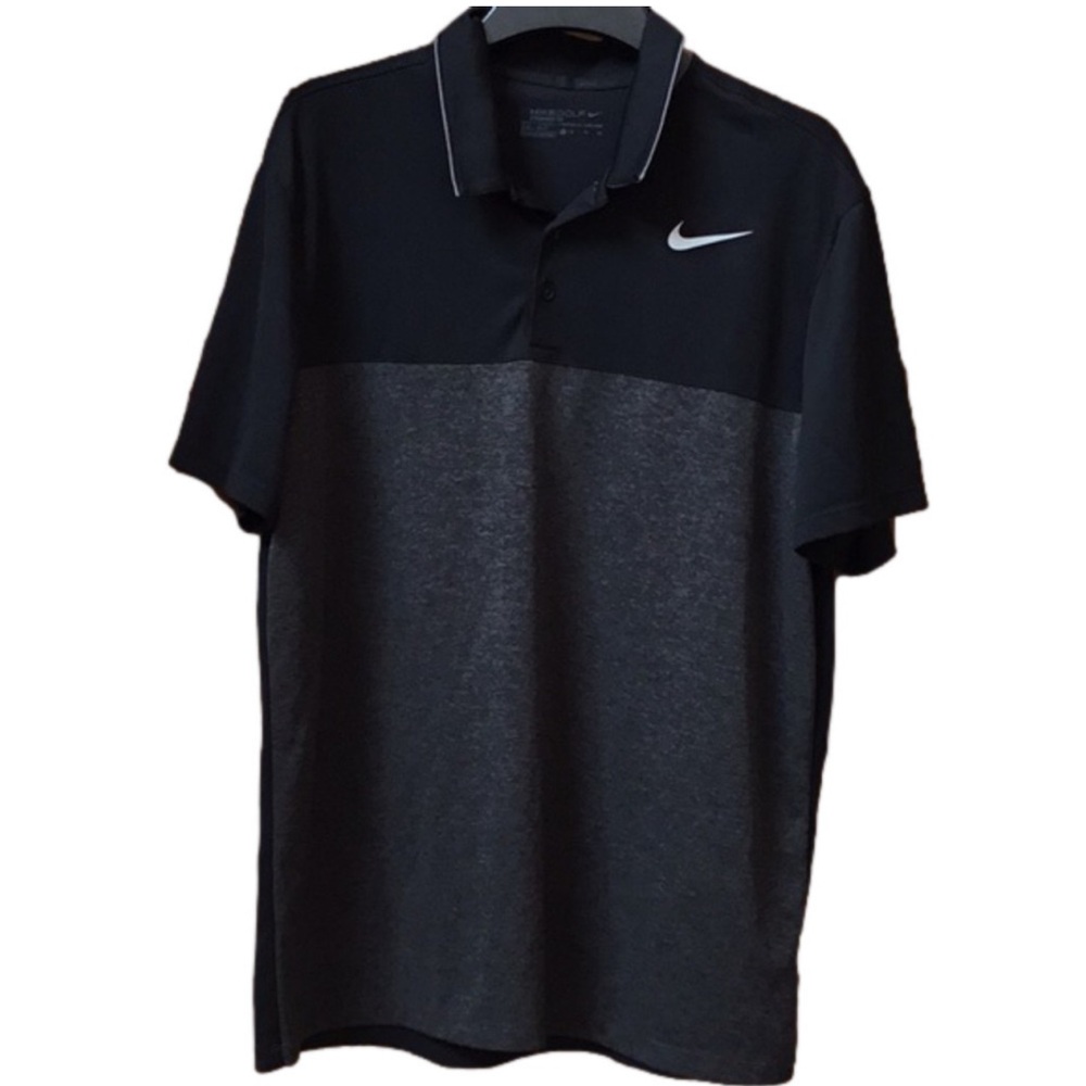 Nike DRI-FIT Golf, Standard fit polo style shirt-black & gray. Men's size XL